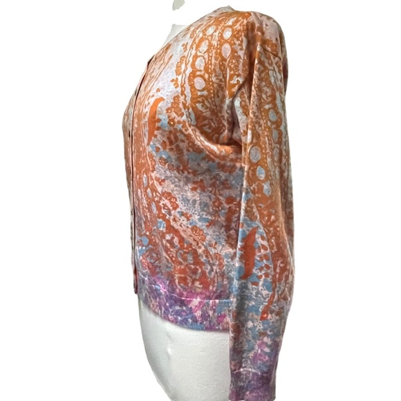 Sundance Button Up Cardigan Knit Cotton Geometric Paisley Floral Small - Picture 3 of 7